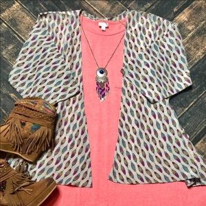 NWT•S•GORGEOUS RARE FEATHERED BOHOCHIC KIMONO•NWT
